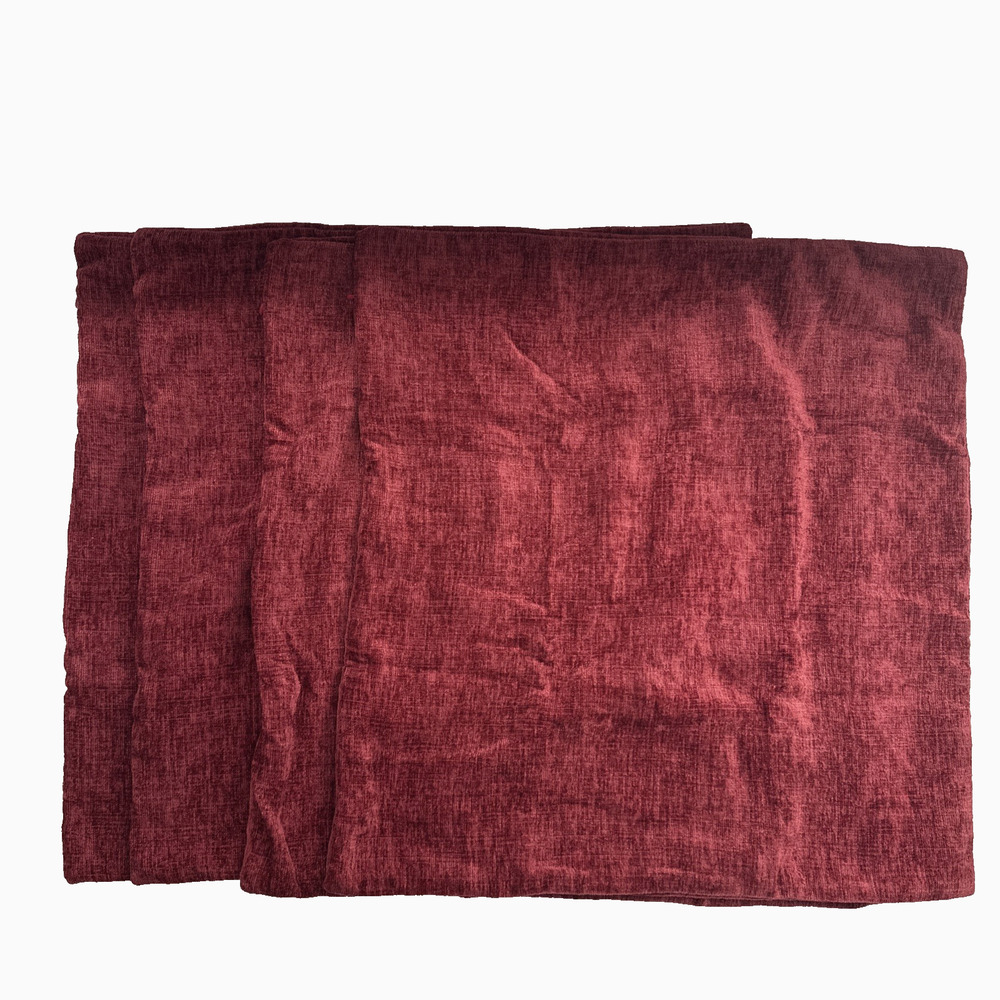 CaliTime Decorative Couch Throw Pillow COVERS 18 X 18 Inches Burgundy 4pcs. READ